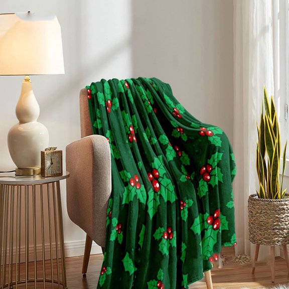 HongHeng Christmas Throw Blanket, Tree Christmas Throw Blanket for Women Men Soft Couch Living Room Bed Blanket for Girls Boys, Red and Green Blanket for Christmas