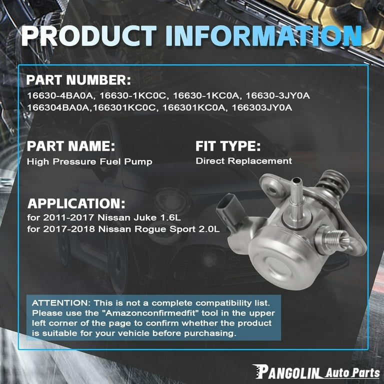 High Pressure Fuel Pump For Nissan Juke 2011-2017 1.6L Rogue - Foto 4