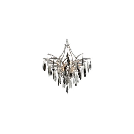

Blackened Silver Leaf Tone Finish Chandeliers 38 Wide Hand-Crafted Iron Candelabra Base 8 Light Fixture