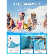 Naipo 15FT Rectangular Frame Swimming Pool Metal Outdoor Backyard Above Ground Pool Family Adults Splash