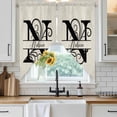 thumbnail image 4 of Letter N Kitchen Window Curtains, Swag Curtains Valance for Bedroom Living Room Bathroom, Monogram Words Rod Pocket Window Treatment Curtain Block Drapes 2 Panels 28"x36", 4 of 9