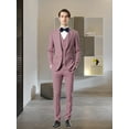 thumbnail image 2 of Beauty-Emily Men’s 4-Piece Striped Business Suit, Blazer, Vest, Pants & Bow Tie, Formal Slim Fit Attire for Office, Meetings & Events, 2 of 7