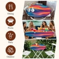 thumbnail image 6 of Orange Blue Pink Round Tablecloth 36-44 Inch Round Fitted Table Cloth with Elastic Edge, Modern Minimalist Aesthetics Waterproof Table Cover Protector for Outdoor Picnic Party Dining, 6 of 6