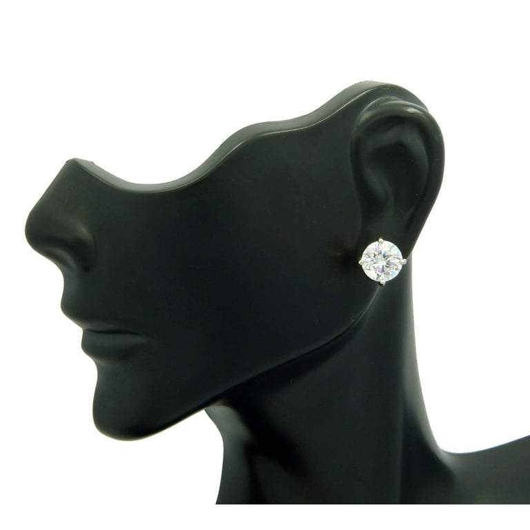 Set 4 Paia Orecchini Magnetici Unisex Uomo Donna - Finti Fori Con Zirconi - Acciaio Inossidabile - Misure 4-7mm