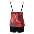thumbnail image 6 of DHFJKG Tankini Swimsuits For Women Floral Print 2 Piece Swimwear Set Adjustable Straps Swim Tank Top With Boyshorts Bottom Holiday Beachwear, 6 of 9