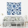 thumbnail image 2 of Yayeee Tapestry Wall Hanging for Bedroom 80" x 60" Living Room Home Wall Art Decor, Blue Floral Pattern, 2 of 7