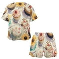 thumbnail image 3 of Cartoon Cake Pajama Set for Women 2 Piece Sleepwear Loungewear Short Sleeve, 3 of 7