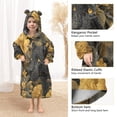 thumbnail image 4 of BZSMCE Wearable Blanket Hoodie Fashion Amber Eyes in A Flora Forest Home Wear, 4 of 7