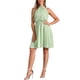 thumbnail image 2 of Vestido Floral Sin Mangas con Cuello Halter y Cintura Fruncida para Mujeres Chic S Verde Claro, 2 of 5