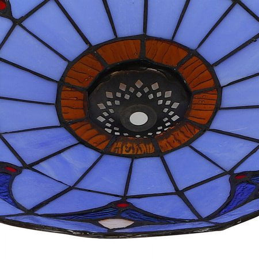 Tiffany Style LED Ceiling Light Stained Glass Flush Mount Lamp Shade Fixture
