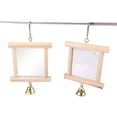 thumbnail image 4 of Bird Cage Swing Toy for Parrots Birds Mirror Wood Reliable Reflective Interactive Small Bells Toy Bird Boring Toy, 4 of 11