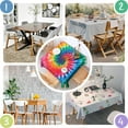 thumbnail image 4 of Colorful Tie Dye Pattern Square Tablecloth,Waterproof Square Table Cover,Wipeable Spillproof Washable Table Cover for Home Kitchen Party Decor 60"x60"(152x152cm), 4 of 6