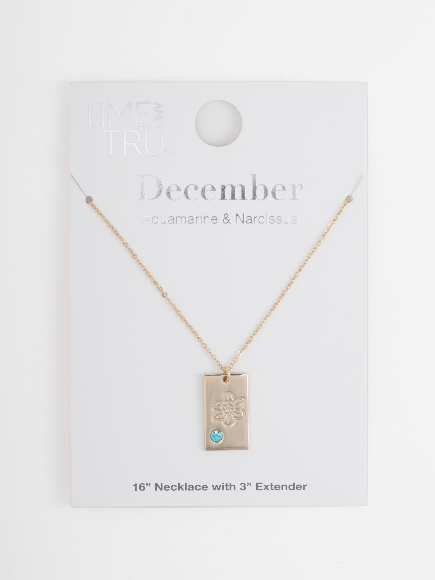 Time and Tru Women's Goldtone Necklace, December Birthstone