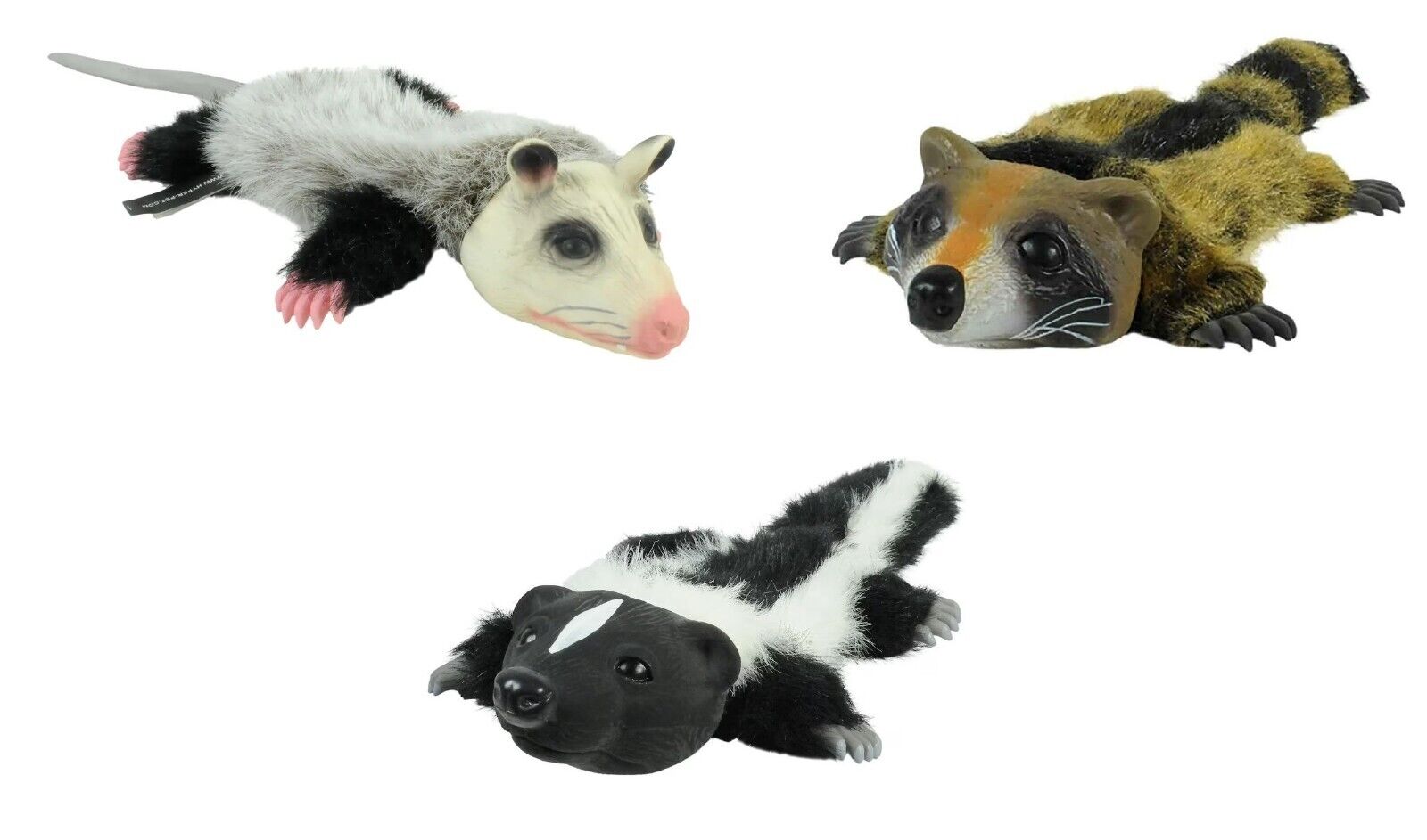 Dog Toys Realistic Looking Stuffing Free Plush Latex and Interactive Squeaker (Black and White Skunk)