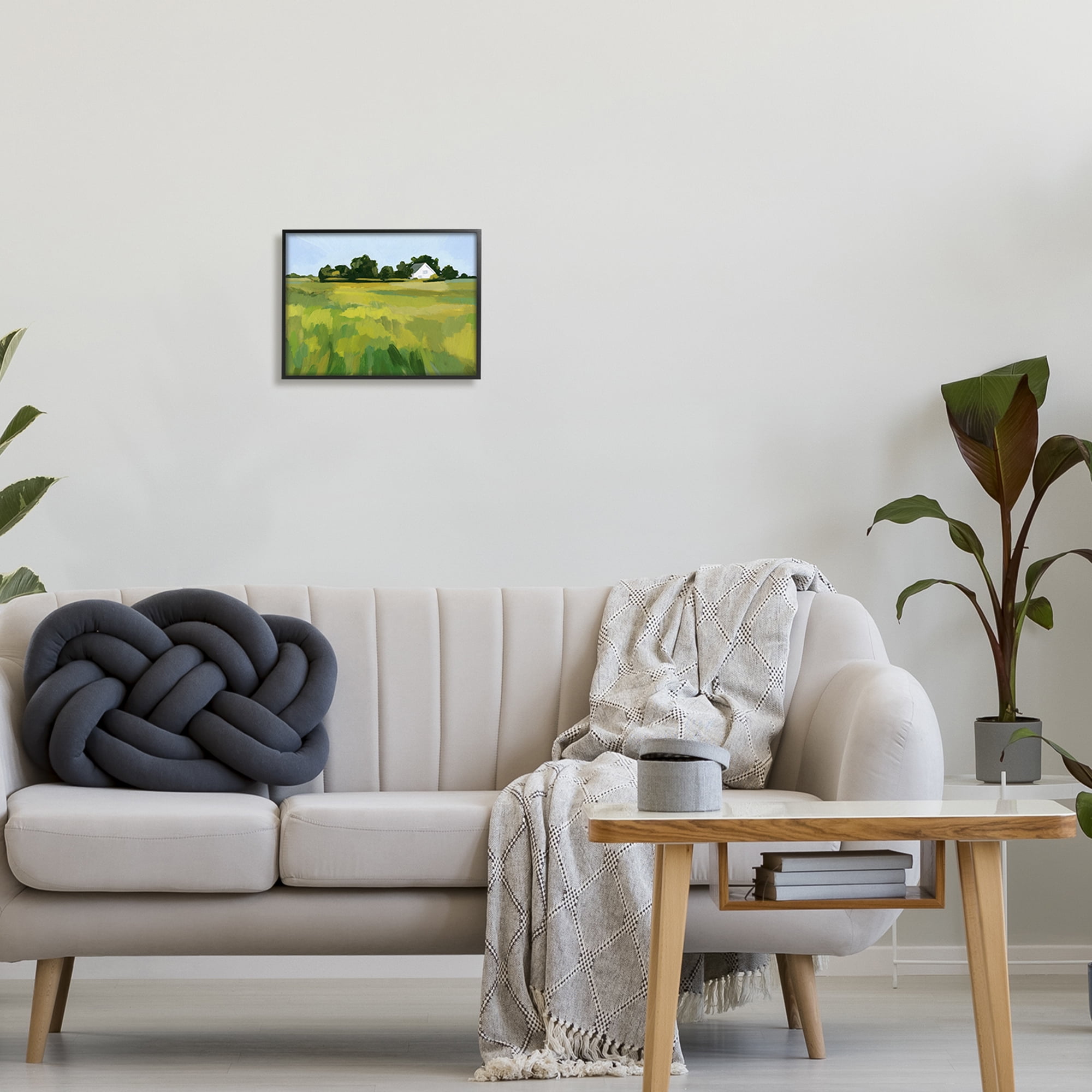 Stupell Countryside Meadow Abstract Painting Landscape Painting Black Framed Art Print Wall Art