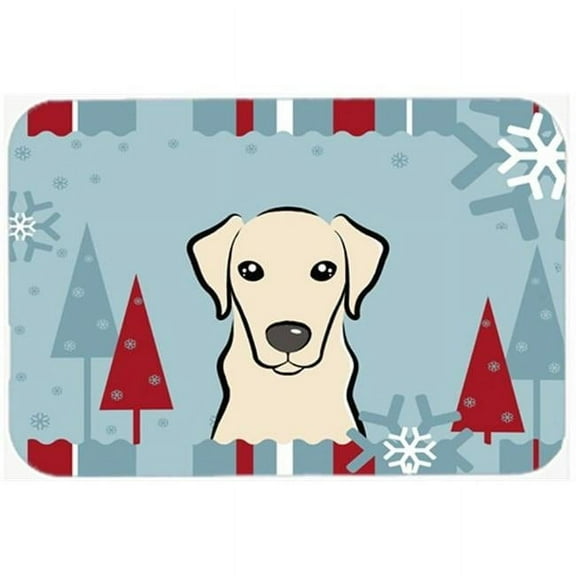 Carolines Treasures BB1718MP Winter Holiday Yellow Labrador Mouse Pad- Hot Pad & Trivet