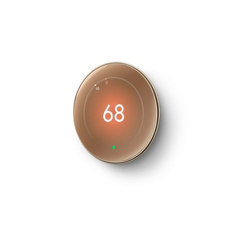 Google - Nest Learning Thermostat (4th gen) with Nest Temperature Sensor (2nd gen) - Polished Gold