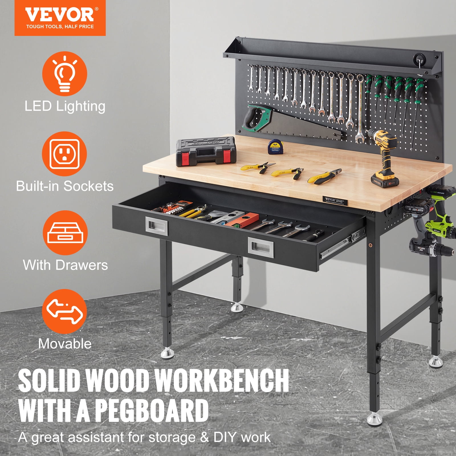 Vevor Adjustable Height Workbench