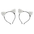 thumbnail image 1 of Paquete de 2 diademas de gato Colcomx Diadema de flores accesorios para El cabello blanco, 1 of 8