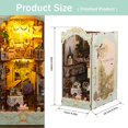 thumbnail image 2 of DIY Book Nook Kit 3D Wooden Puzzle Bookshelf Insert Decor with LED Light DIY Miniature Dollhouse Model Kit Creative Educational Bookshelf Insert Bookend Building Kits, 2 of 9