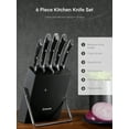 D.Perlla 6 Piece Black Kitchen Knife Set, German Stainless Steel