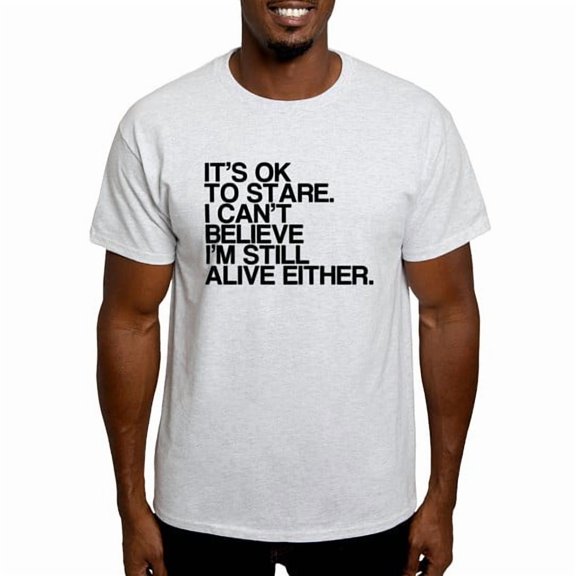 CafePress - Old, OK To Stare, Funny T Shirt - Men's Classic Cotton T-Shirts