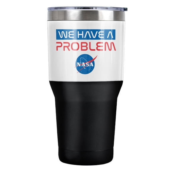 NASA Houston We Have A Problem Stainless Steel Tumbler 30 oz Coffee Travel Cup, Vacuum Insulated & Double Wall with Leakproof Sliding Lid | Great for Hot Drinks and Cold Beverages