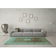 thumbnail image 3 of Ahgly Company Indoor Square Oriental Light Blue Industrial Area Rugs, 7' Square, 3 of 4