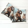 thumbnail image 2 of Ambesonne Bear Throw Pillow Cover Pack of 2, Funny Cool Cartoon Animal Gang, 2 Pcs-36"x36", Pale Blue Umber and Chocolate, 2 of 5