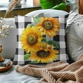 thumbnail image 3 of Sunflower Pillow Covers 16x16 Inch Set of 2 Summer Flower Black White Buffalo Plaid Decorative Throw Pillows Yellow Floral Pillow Cases Farmhouse Home Decor for Cushion Couch Sofa Outdoor, 3 of 6