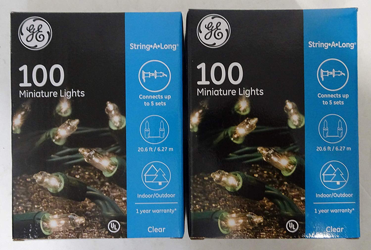 GE 100 Count String-A-Long Mini Lights Clear Indoor/Outdoor *2 SETS* 