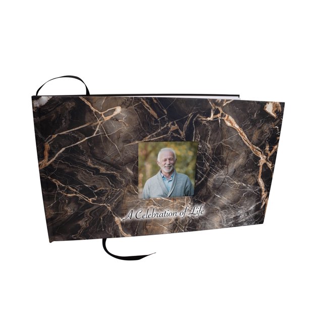 Mocha Marble Matching Themed 'Celebration of Life' Guest Book for