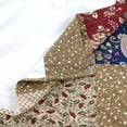 thumbnail image 4 of Cozy Line Hyler Navy Red Floral Paisley Real Patchwork Window Curtains with Tie Backs Set, 84" x 50", 2 Panels, 4 of 4