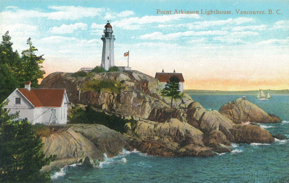 Vancouver, British Columbia, View of Point Atkinson Lighthouse (9x12