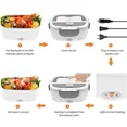 thumbnail image 4 of Stainless Steel Portable Electric Lunch Box 12V 24V Car Truck Food Warmer Heated Container 220V 110V Work Office EU US Plug Set Lunchbox Only Compatible-110V, 4 of 6