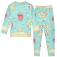 thumbnail image 2 of FORMRS Long Sleeve Top and Pants Pajama Set for Niños 2-Piece Sleepwear, Sizes 18M-8Y, Blue Beach Pattern, 2 of 6