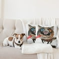 thumbnail image 4 of Ambesonne Animal Throw Pillow Cover 2 Pack, Funny Dog Puppy, 18", Orange Cocoa Blue, 4 of 5