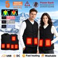 Men Women Winter Heated Gilet 5 Heating 3Mode Button Temperature ...