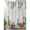 thumbnail image 2 of Christmas Poinsettia Small Stall Shower Curtain, Waterproof Shower Curtains for Bathroom, Xmas Eucalyptus Botanical Grey Washable Fabric Cloth Bath Curtain for Bathtub with Hooks 36x78 Inches, 2 of 6