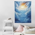 thumbnail image 4 of ONETECH Landscape Tapestry, Mysterious Sky with Sun and Clouds Fantasy Picture Taken from an Airplane, Wall Hanging for Bedroom Living Room Dorm Decor, 30x40 Inch, Blue and White, 4 of 7