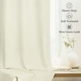 thumbnail image 4 of 100% Blackout Curtains 2 Panels Set, 52" Back Tab/Rod Pocket with Machine Washable Linen Textured Blackout Drape for Bedroom, Curtains,Light Cream, 4 of 6
