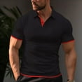 thumbnail image 2 of Men's Cotton Polo with Two-Tone Stripe on Cuffs, 2 of 14