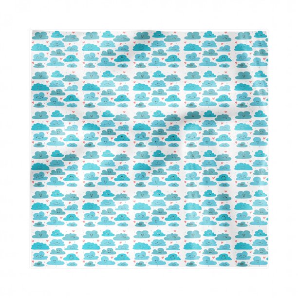Rain Decorative Satin Napkins Set Of 4 Doodle Cloud Representing Different Emotions Funny Weather Theme Square Fabric Party Dinner Napkin 12 Sky Blue White And Coral By Ambesonne Walmart Com