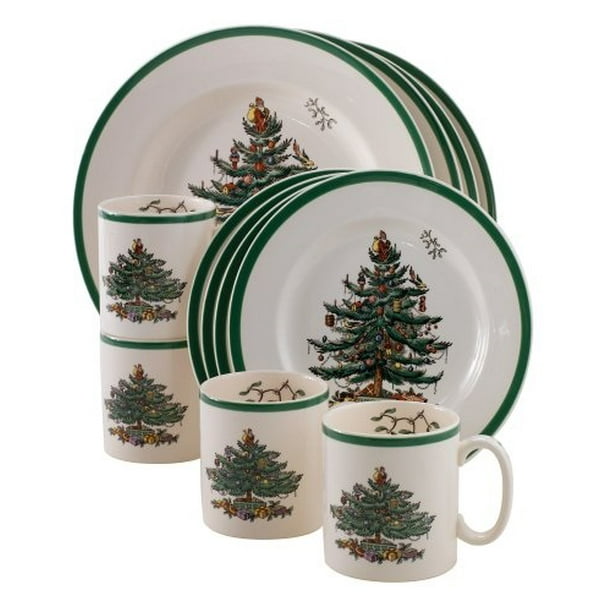 spode christmas tree 12piece dinnerware set, service for 4 Walmart