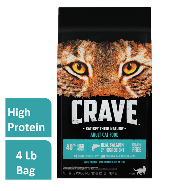Crave Grain Free With Protein From Salmon Ocean Fish Dry Adult Cat Food 4 Lb Walmart Com Walmart Com