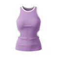 thumbnail image 6 of VBVC Women's Contrast Trim Side Cutout Ribbed Tank Top , Ladies' Slim Fit Sleeveless Cami , Summer Y2K Trendy Streetwear Shirt For Women,Purple,S-2XL, 6 of 6