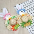 thumbnail image 4 of ZUARFY Happy Easter Party Cute Straw Hat Rabbit Door Hanging Wreath Home Wall Window Garden Decor Party Easter Ornament, 4 of 10