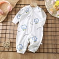 thumbnail image 2 of CAUYDY Baby Boys Romper Newborn Clothes Fall Winter Preemie Long Sleeve Bodysuit Infant Boy Pajamas Toddler Sleepwear 6 9 12 18 Months Light Blue for Sizes 0-3 Months, 2 of 5