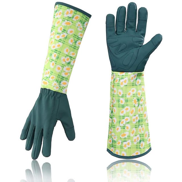 Guantes de jardinería de cuero rosa para mujer Guantes profesionales extendidos Jardín de poda de rosas Regalo para madre y abuela. Afortunado Sencillez