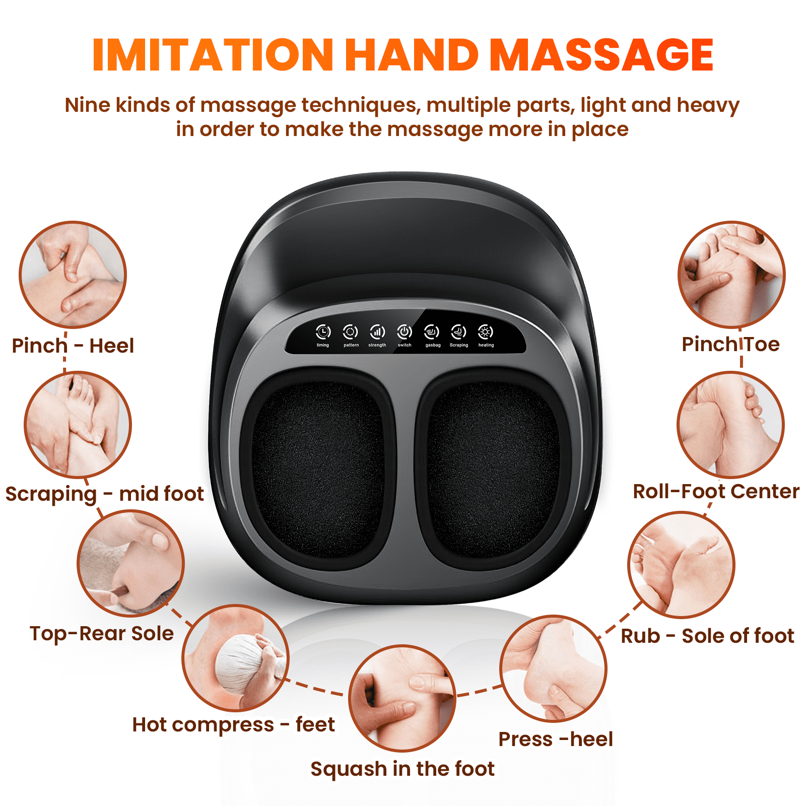 SZRSTH Shiatsu Foot Massager, Heated Kneading Gift for Women, Size 11